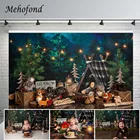 Фон для фотографирования новорожденных с изображением леса джунглей