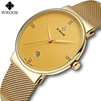 wwoor watch men fashion stainless steel golden watch man luxury diamond minimalist men wristwatches quartz clock horloges mannen