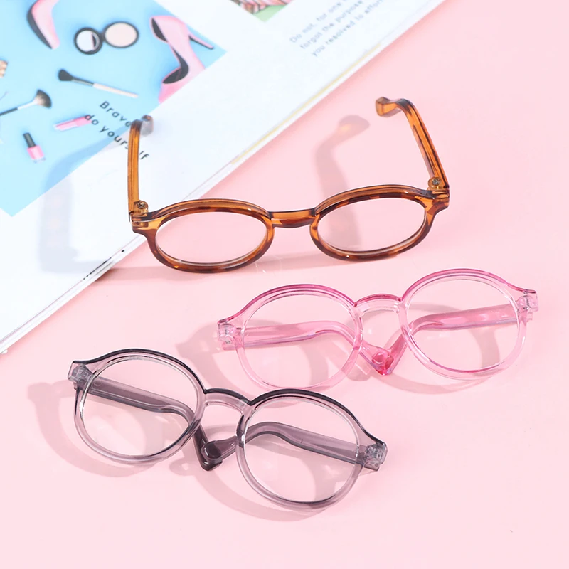 

1PCS 9CM Leopard Transparent Round Glasses For 1/6 Doll Decor Accessories Toys Fashion