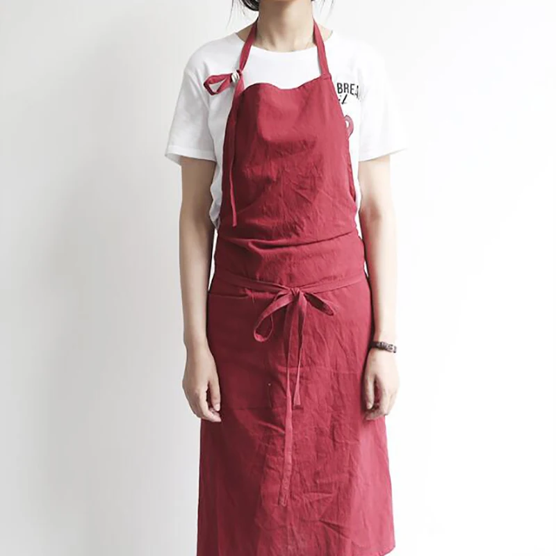 

High-end Japanese Korea Apron Worsted Cotton Fabric Simple Fashion Art Attendant Beautiful Salon Nail Aprons Simple Easy Clean