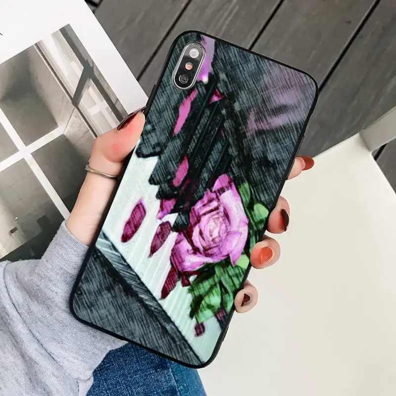 

Piano Keys Phone Case Black Cover For IphoneX XS 11 12 11/12Pro Max 5 5s SE 6 6s 7 8 Plus SE2020 Cases