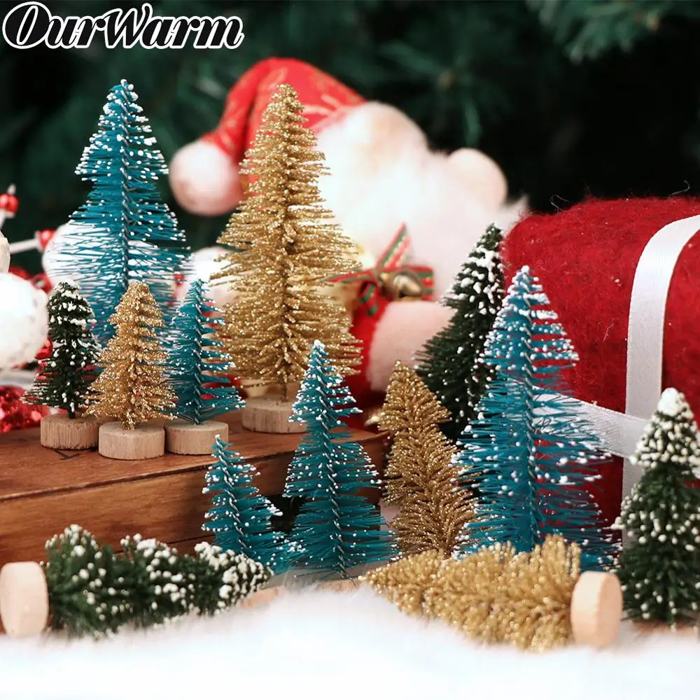 OurWarm 8 шт. искусственная декорированная Мини Рождественская елка Рождественское