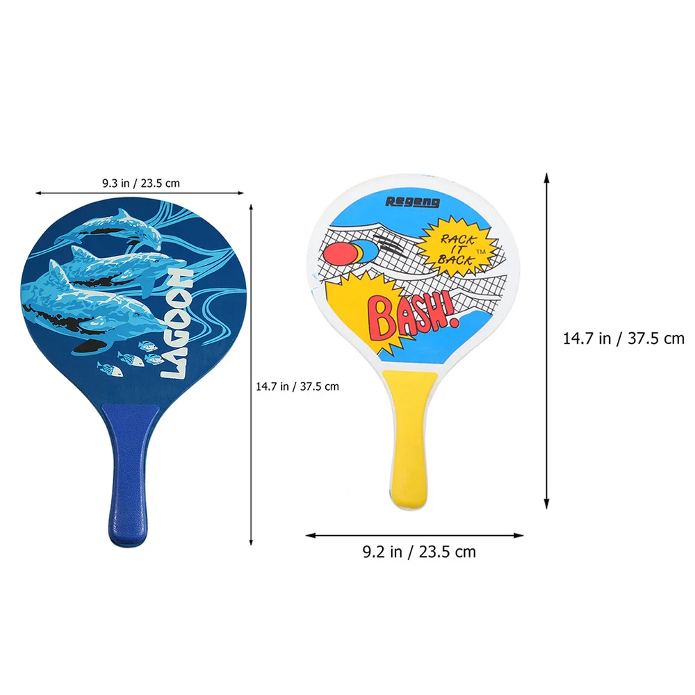 

2Set of Board Badminton Racket Beach Racket Seven Layers High-grade Poplar Wood Creative Table Tennis Racket(Random Style)
