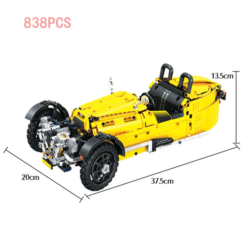 

City Three Wheeled Classic Cars Truck Building Blocks High-tech Lepinglys 7062 Model Convertible Car Bricks Toys For Children