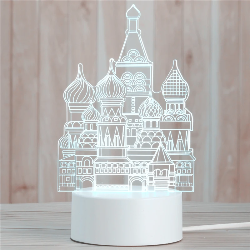 Новый акриловый неоновый светильник 3D стерео Ночной маленькая настольная лампа