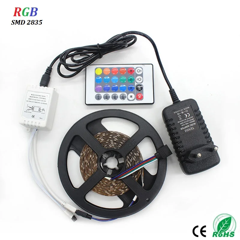 DC 12V светодиодный ленточный светильник Гибкая Диодная лента SMD 2835 5M RGB теплый