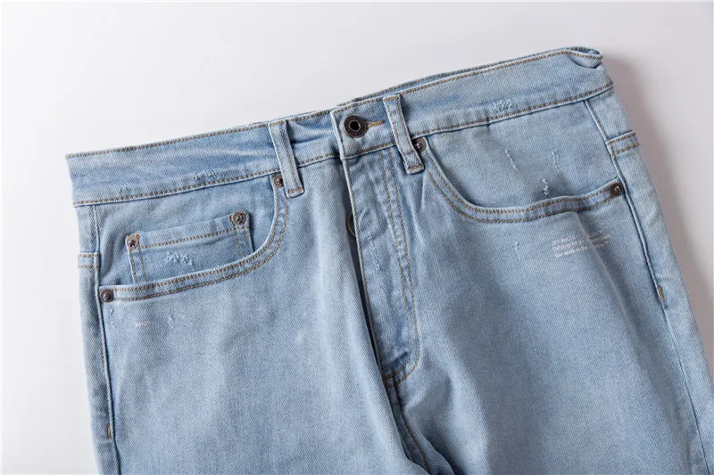 2021Men's Jeans Fashion Jeans Printed Blue Jeans Men's and Women's Jeans