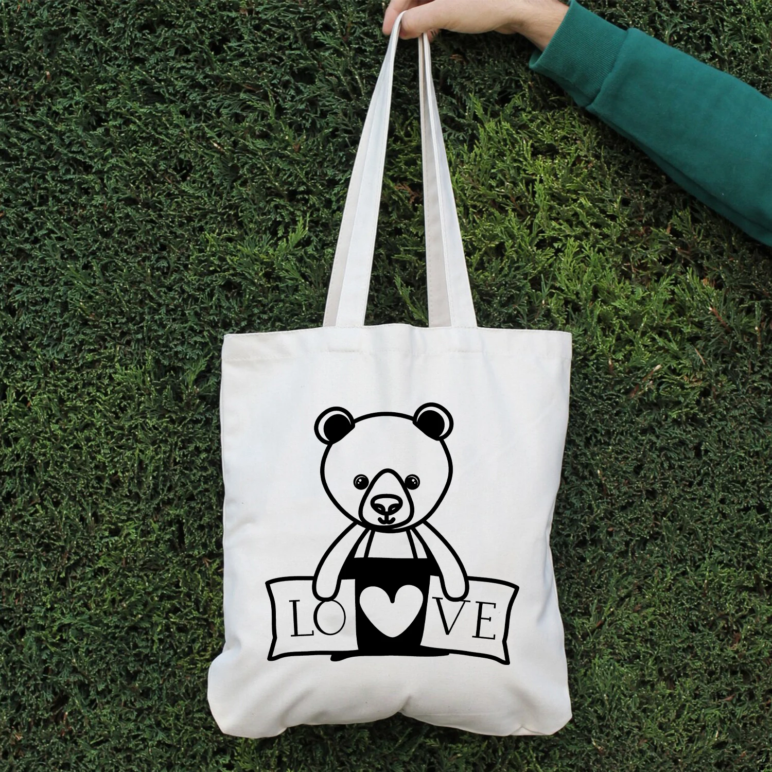 

BLINGPAW Canvas Tote Bag Stay Focus Letter Print Funny 100% Cotton Reusable Shopping Bags Eco Bolsa Durable