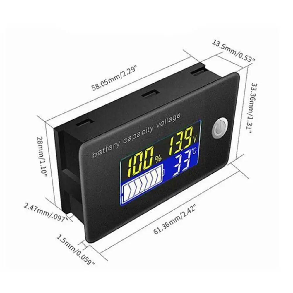Многофункциональный инструмент монитор батареи ЖК кислотный литиевый индикатор