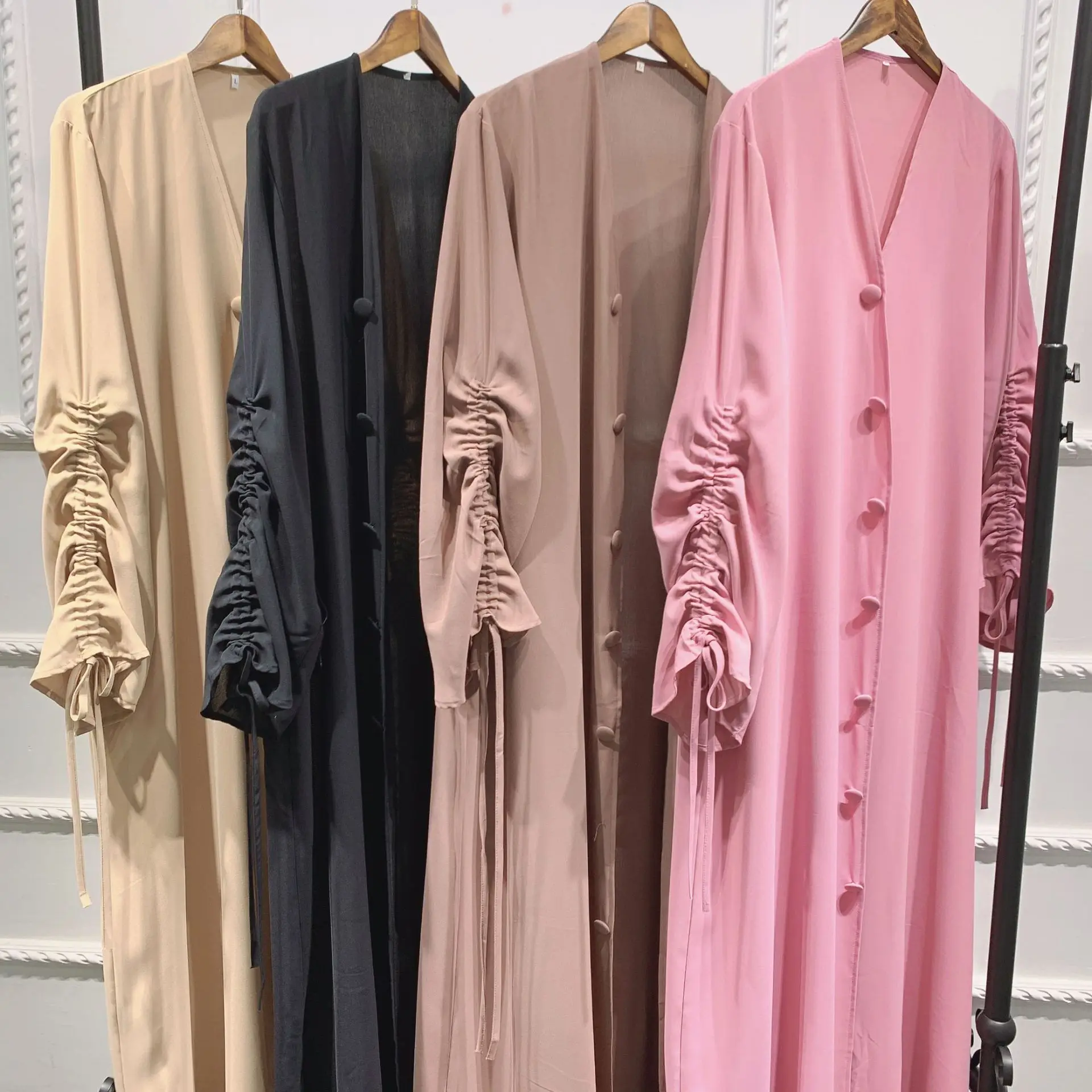 Рамадан ИД Абая для женщин Дубай абайя Турция с рукавами мусульманский хиджаб