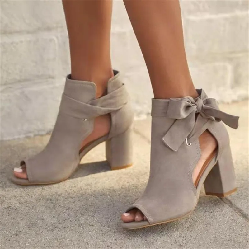 

Сандалии женские на платформе и толстом каблуке, босоножки с бантом, Повседневные тапочки, большие размеры, лето