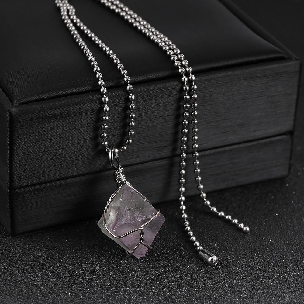 Женское и мужское ожерелье из флюорита с натуральным камнем 15 30 см неправильная