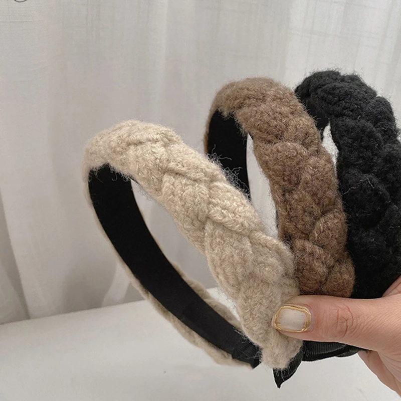 QCOOLJLY Fashion Knotted Solid Color Headband for Women Bowknot Hairband Wide Hair Hoop Accessories |
