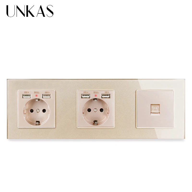 UNKAS Хрустальная панель из закаленного стекла Двойная французская стандартная