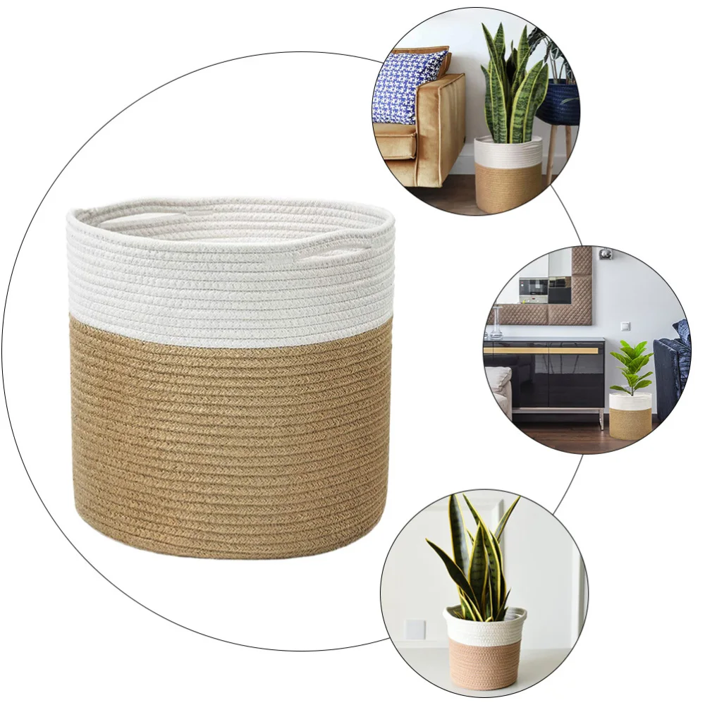 

1 Pc Woven Flower Container Eco-friendly Flower Holder Simple Clothes Basket