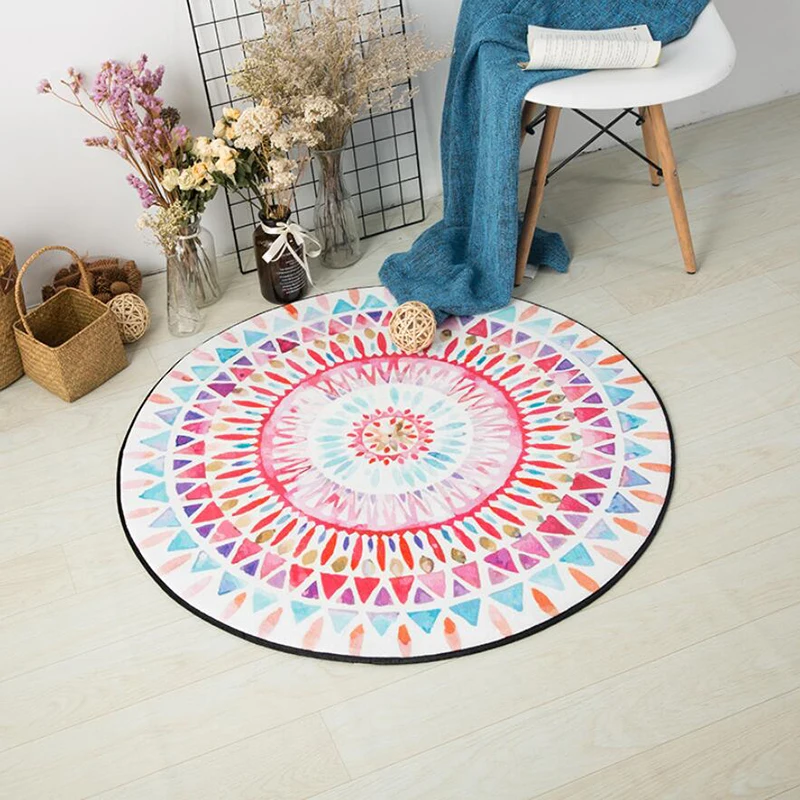 Ковер в богемном стиле для гостиной круглый ковер нескользящий коврик комнатный