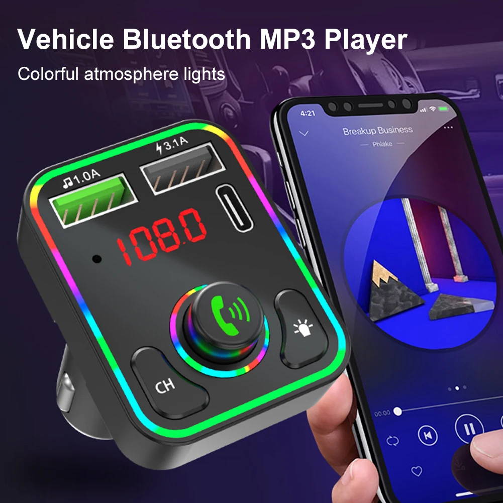 FM трансмиттер автомобильный с поддержкой Bluetooth 5 0 и 2 мя USB портами| |