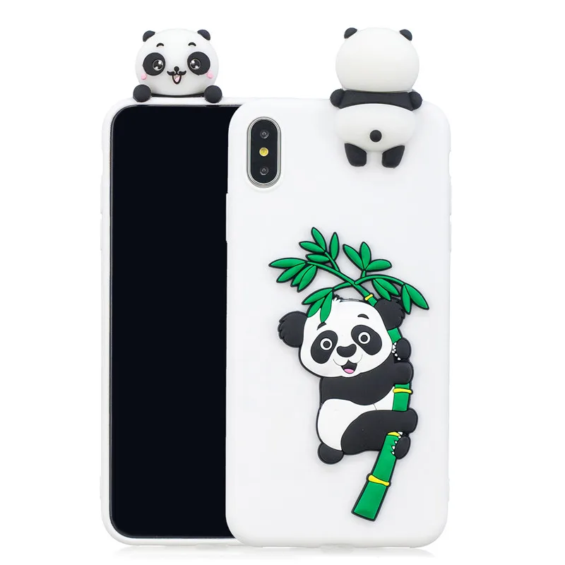 Милый 3D мультяшный игрушечный панда Единорог Мягкий ТПУ чехол Fundas для iPhone 11 Pro Max X