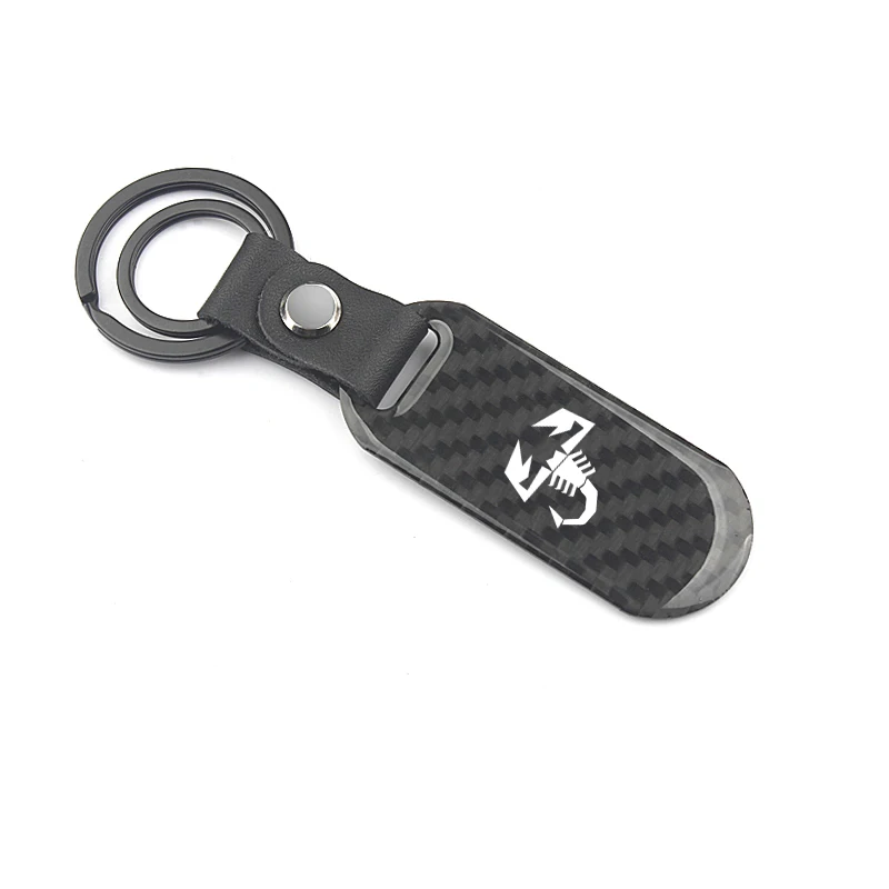 Auto KeyRing For Fiat 500 Mitsubishi alfa romeo benz renault sport Logo Carbon fibre KeyChain Badge Key Ring Emblem Chain | Автомобили и