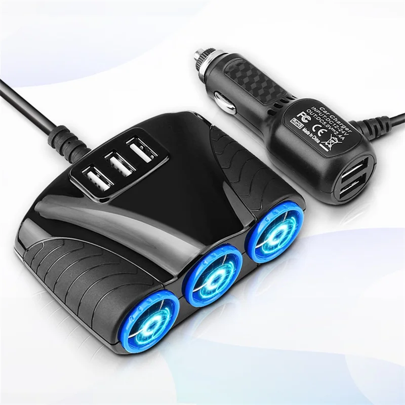 

Car Cigarette Lighter Socket Splitter 12V/24V Auto Truck Power Adapter USB Charger Socket For IPhone Xiaomi IPad Phone
