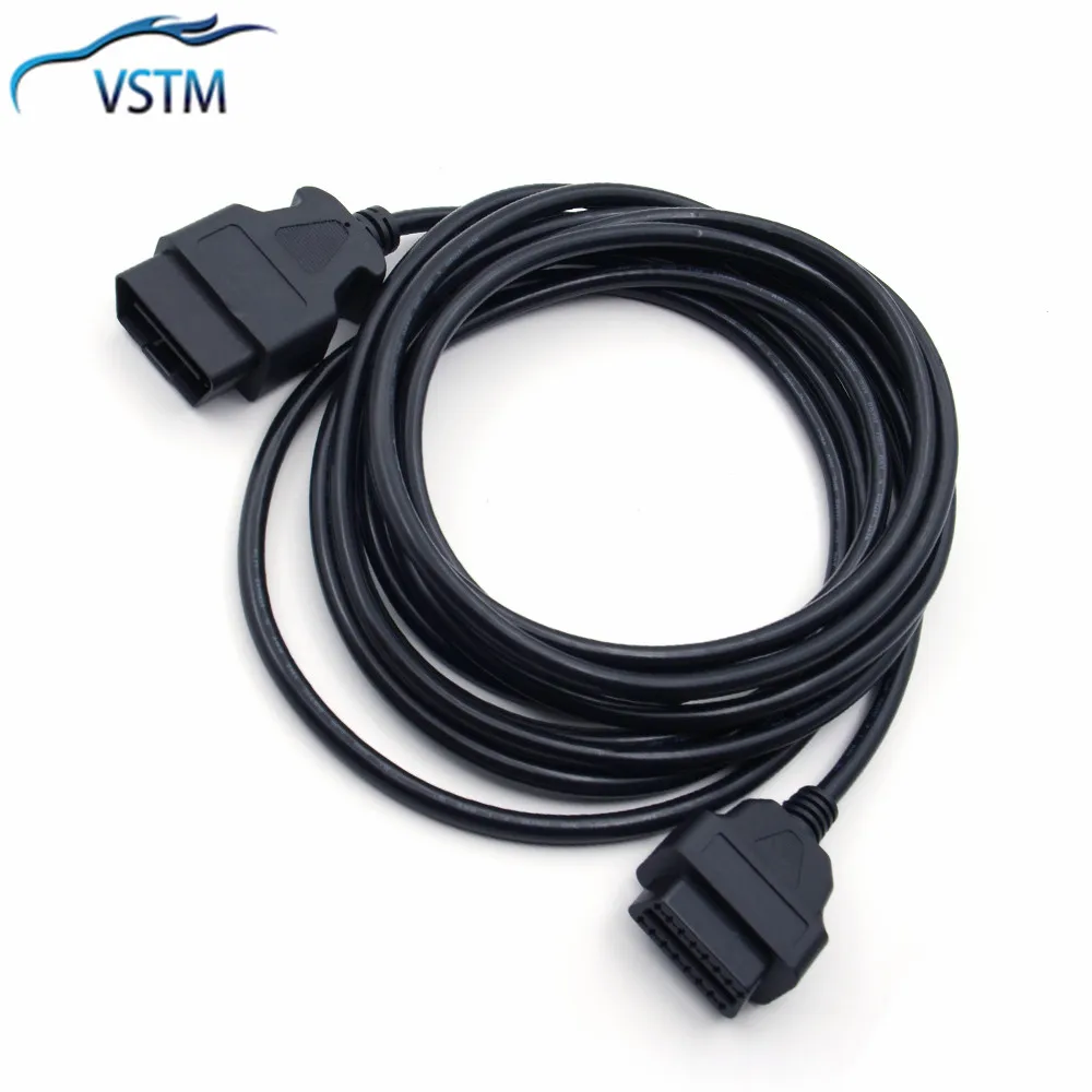 Новейший 5 м 16PIN OBD 2 II Elm327 Удлинительный кабель штекер-гнездо разъем ODB2 EML 327
