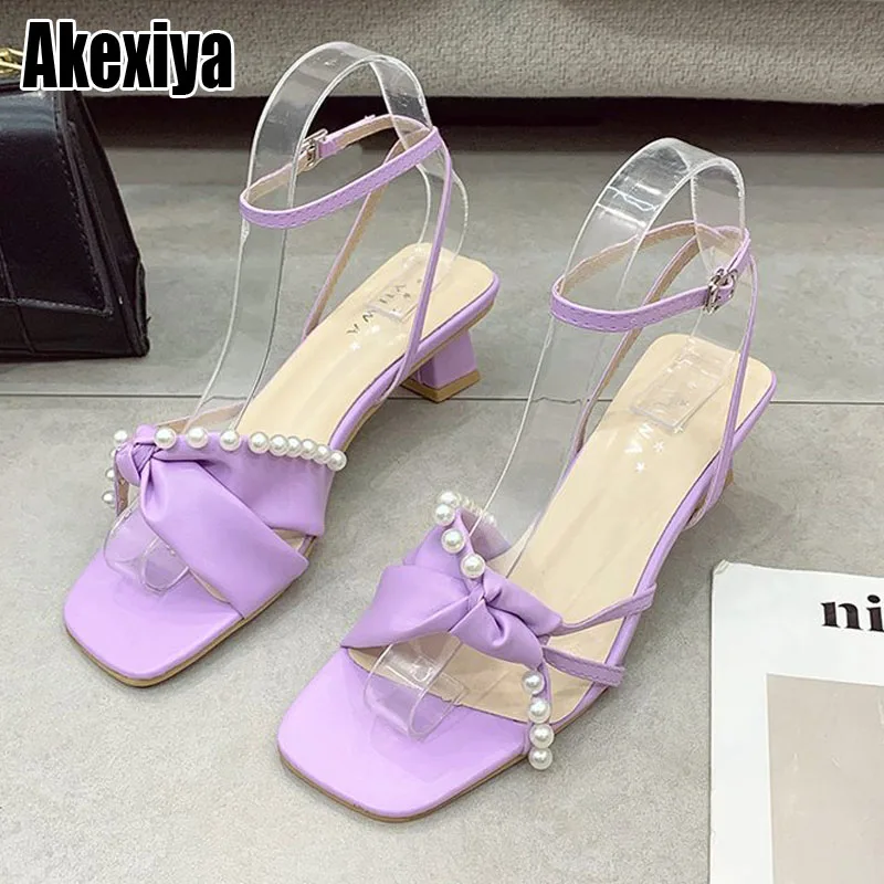 

Сандалии женские на завязках с бусинами, повседневная обувь для работы вечерние свадьбы, модные туфли-лодочки из кожи, BC3477