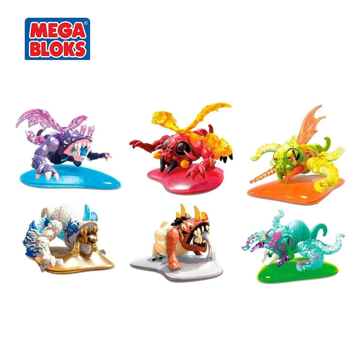 

MEGA BLOKS Mini Monster Slime Blind Surprise Box Breakout Beasts Spitters Series Building Blocks Toys 6 Kinds Kids Gift GGJ55