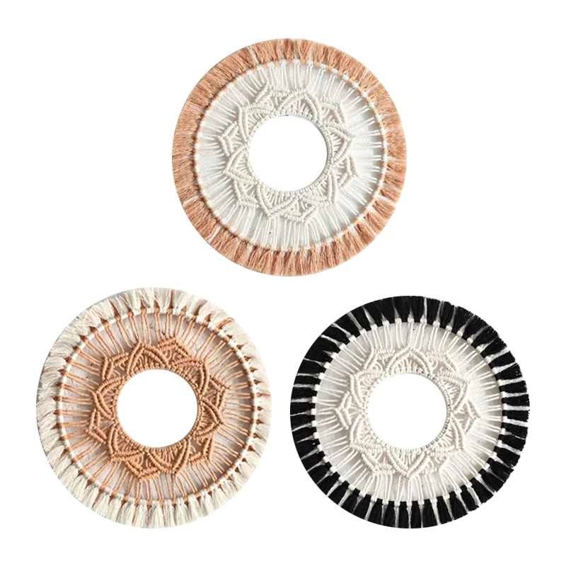 

Boho Home Wall Decor Handmade Round Tapestry Bedroom Wall Hanging Pendants For Living Room Patchwork Macrame Pendant