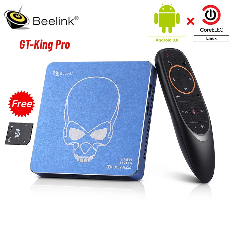 Beelink GT-King Pro TV BOX Android 9 0 CoreELEC Linux Dual OS 4 Гб ОЗУ 64 ПЗУ HiFi без потерь звук DTS Dolby 4K 2 4G/5 8G WiFi |