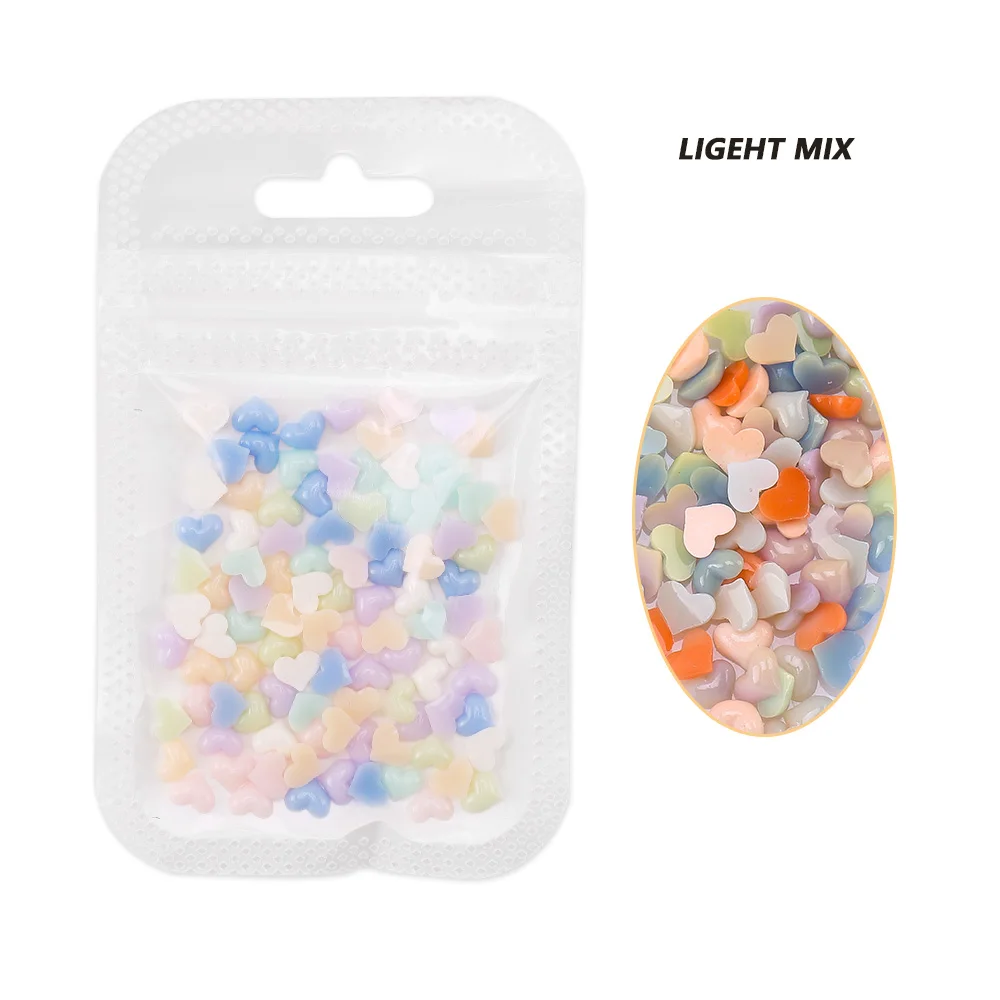 50 шт./упак. нейл-арта украшения градиент любящее сердце формы смола свежесть