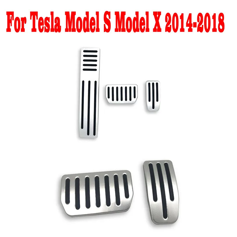 

For Tesla Model S Model X 2014 2015 2016 2017 2018 Auto Accelerator Brake Pedal Cover Set Kit Pad Case Non-Slip Car Accessories