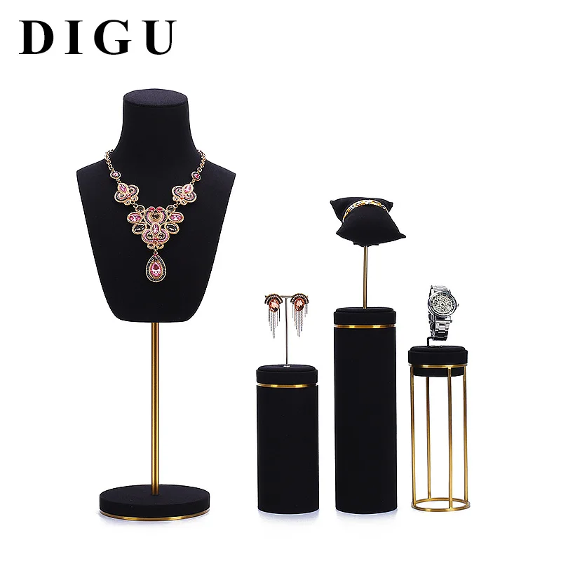 Metal jewelry props display shelf base ring bracelet necklace store jewelry display props set