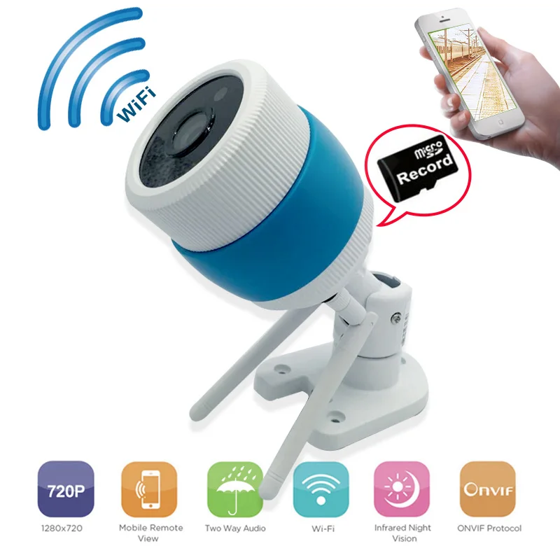 HD Беспроводной Пуля IP Security Камера 720 P для внутреннего или открытый двойной Wi Fi
