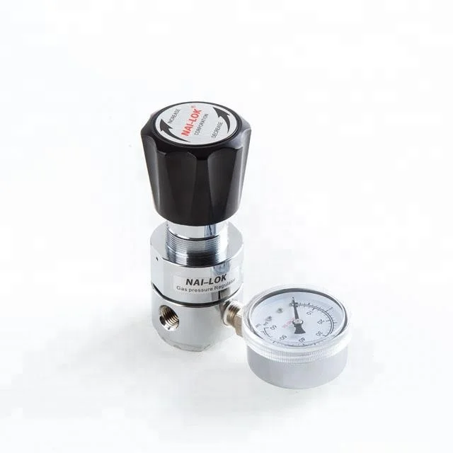 

Single stage 500 psi pressure regulator with one gauge for special gas
