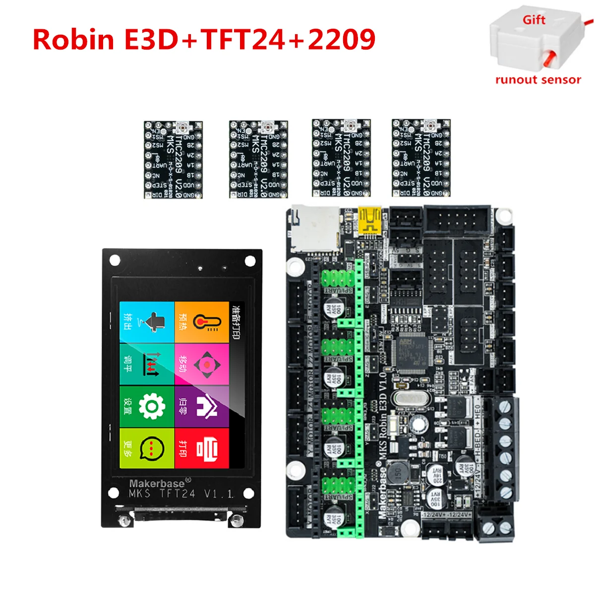 Материнская плата MKS Robin E3D Creality R3 CR 10 улучшенная панель TFT24 сенсорный экран a4988 drv8825