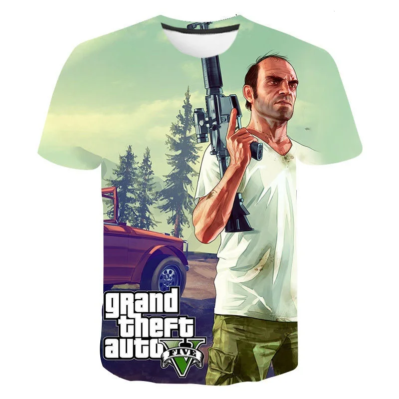 

GAT Driving Game Men's And Women's Summer T-Shirt Short Sleeve Oversized Children's Adventure Party T-Shirt Hip Hop High Street