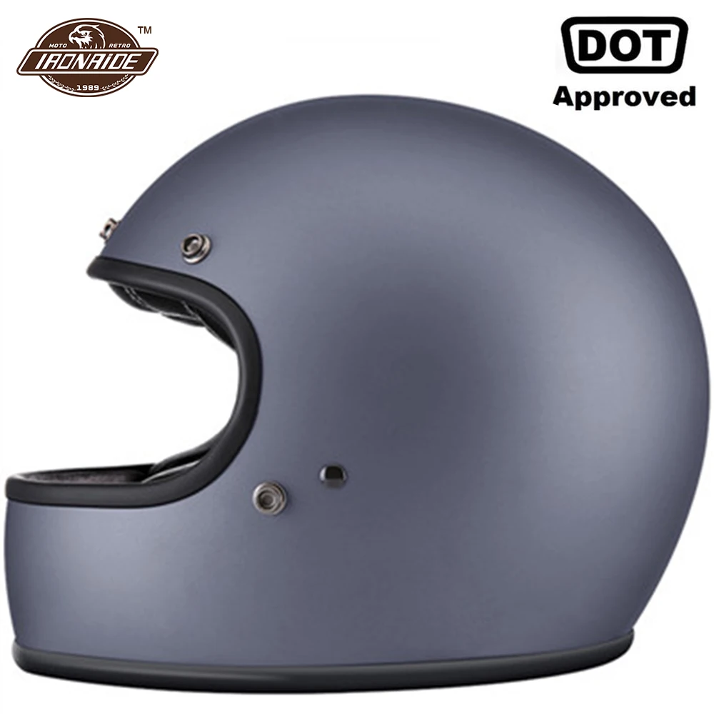 

AMZ Grey Motorcycle Helmet Vintage Casco Moto Fiberglass Motocross Helmet Motorbike Full Face Cascos Para Moto DOT Certification