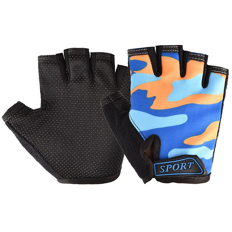 

Children's Cycling Half-finger Gloves Boys Student High Elasticity Sports Sun Protection Climbing Non-skid Baseball Girls Gloves