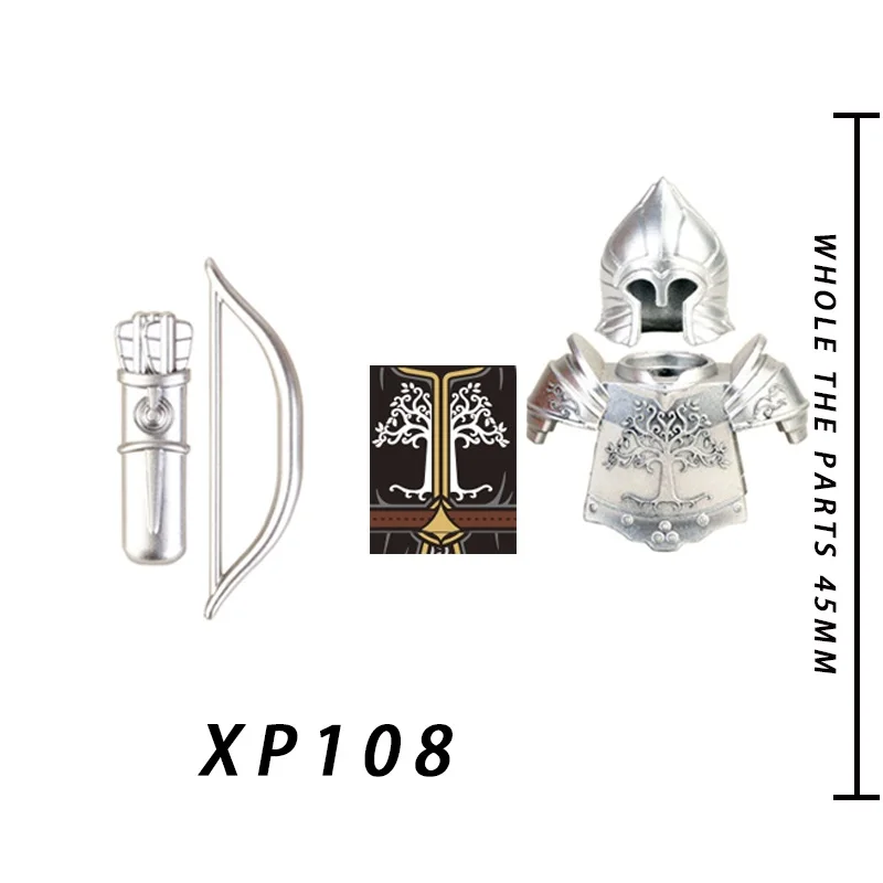 8 шт. Властелин Кольца Гондора солдат Лансер лучник средневековый рыцарь фигурки