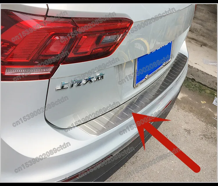 

Stainless Steel Rear Bumper Protector Sill Trunk Tread Plate Trim For VW Volkswagen Tiguan mk2 2017 2018 2019 2020 2021-2023