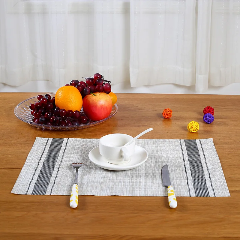 

PVC Waterproof Pad Household Table Mat Anti-scald Pad Imitation Linen Placemat Thickened Western Placemat