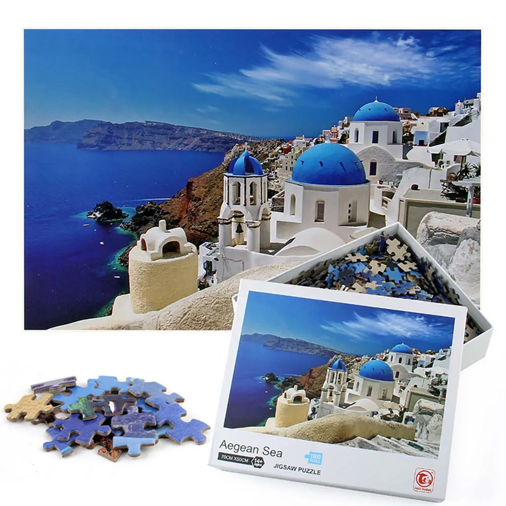 

Aegean Sea Paper Puzzle 1000pcs Jigsaw Set Painting Country Landscape Jigsaw Toy Kids Adult Gifts 70*50cm