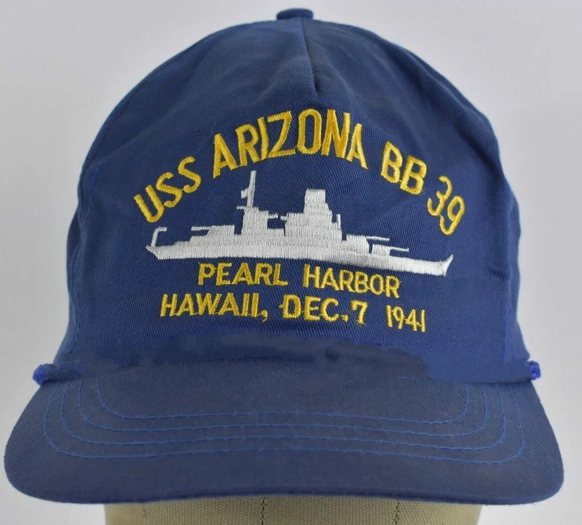 Темно синие USS Arizona BB 39 1941 бейсболки кепки с принтом регулируемые|Мужские