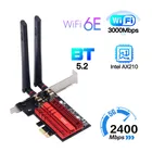 Fenvi Wi-Fi 6E Intel AX210 PCIe Wi-Fi адаптер двухдиапазонный 2,4G5 ГГц 3000 Мбитс 802.11AX Bluetooth 5,2 Wi-Fi 6 карт адаптер Windows 10