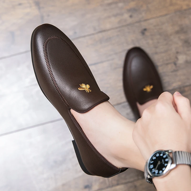 

Man Shoes Casual Fashion Leather Shoes Men Business Office Wedding Shoes Men Driving Shoes Penny Loafers Big Size 38-46