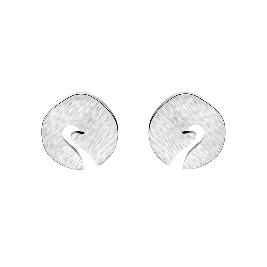 

2020 New Style Hollow Swan Stud Earrings For Women Men Body Jewelry Stainless Steel Round Earrings Gold Color Bijoux Femme