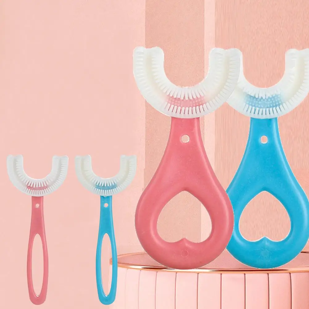 

Kids Toothbrushes U-Shape Food-Grade Silicone Soft Baby Toothbrush Cleaning Brush Oral Care For Toddlers Ages 2-12