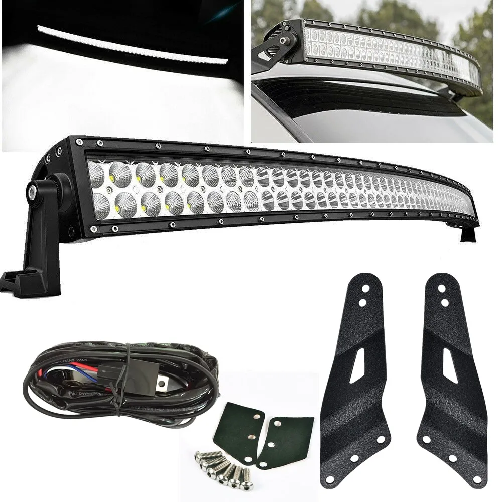 

For 1999-2006 Chevy GMC Offroad 52'' 300W Curved Led light bar With Roof Mounting Bracket Set