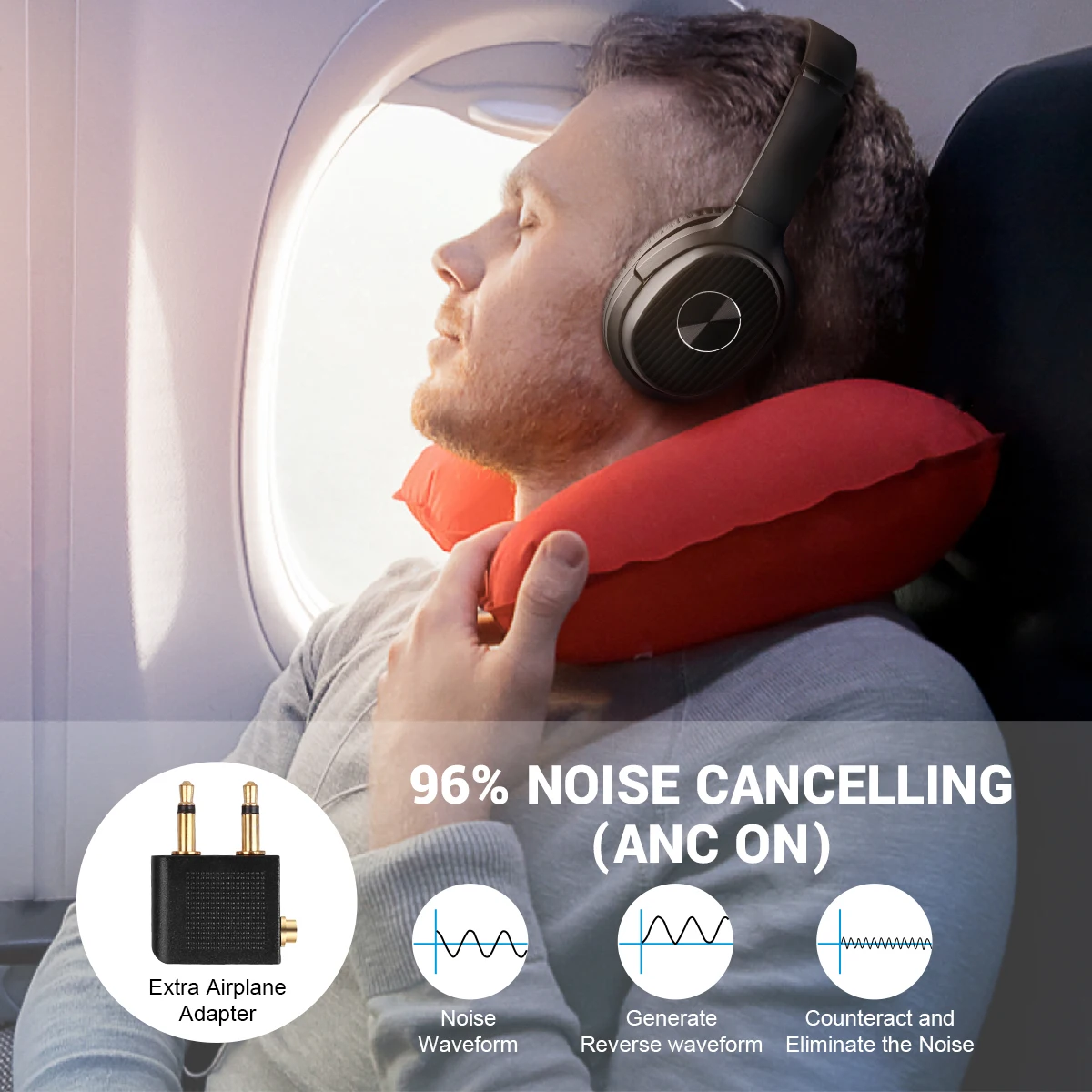 EKSA E5 Bluetooth 5,0 наушники с активным шумоподавлением Наушники 920 мАч беспроводная гарнитура с микрофоном для телефонов складные Накладные наушники