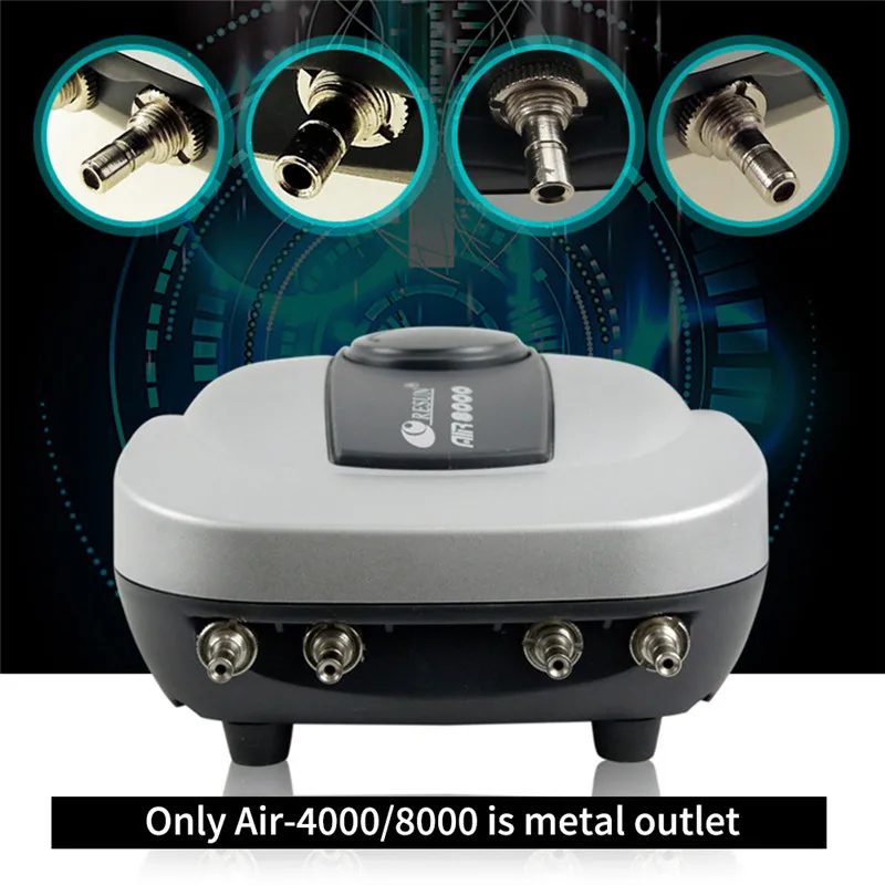 

2W 4W 8W AIR-1000 AIR-2000 AIR-3000 AIR-4000 AIR-8000 Silent Aquarium Air Pump Fish Tank Increasing Oxygen Pump Accessories 220V